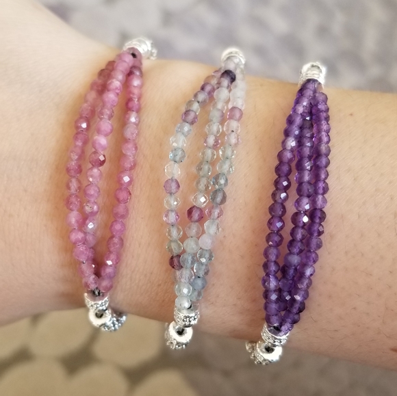 Two Tone Amethyst Ladies Toggle Bracelet - Picture 16 of 16